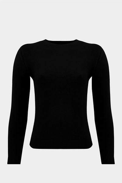 Açelya Okcu Premium Cotton Crew Neck Long Sleeve T-Shirt