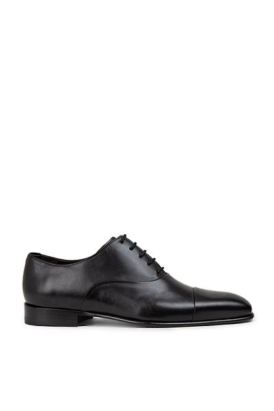Deery Genuine Leather Men's Black Leather Shoes