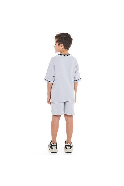 Victor and Jane Boys' Light Blue 2-Piece Jacquard Set with Pockets