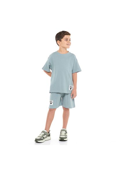 Victor and Jane Boys' Cord Set – Slate Grey T-Shirt and Shorts Set