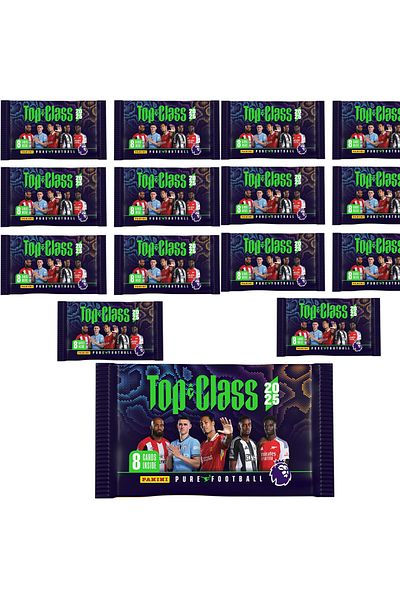 Panini Premier League Top Class Trading Cards 2025 15 Pack (120 Cards)