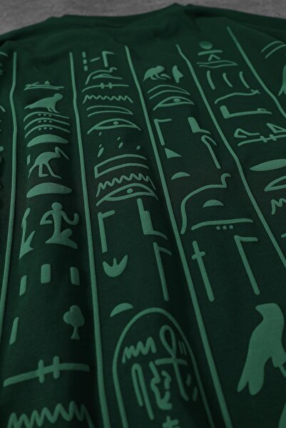 Slatra Чоловічий хакі Eye Of Ra вишивка друк Oversize футболка