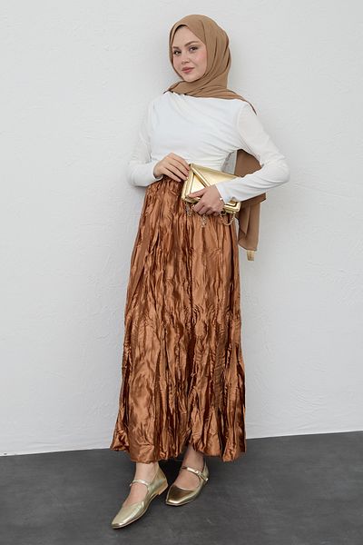 InStyle Fusta Camel din satin