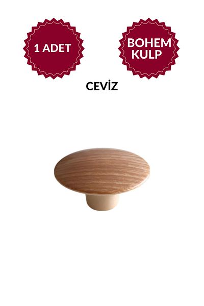MKLAKS Buton din plastic polimer boem, farfurie din nuc, mobilier rotund, sertar de bucătărie, dulap – design durabil