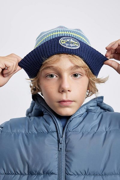 DeFacto Boy&#39;s Woven Labeled Baret A5449a823wn