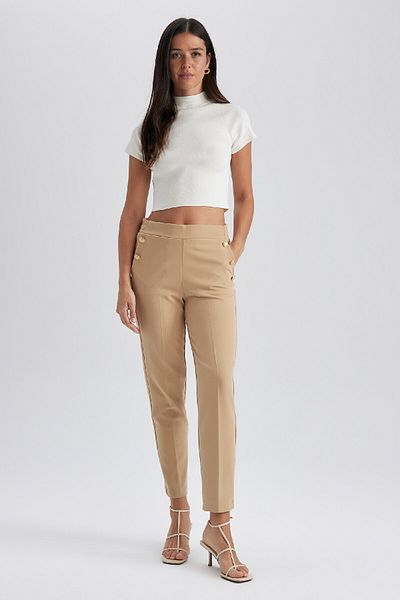 DeFacto Carrot Fit Fabric Pants with High Waist Pockets - B1238Ax23Au