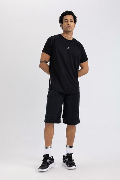 DeFacto Crew Neck Printed Fit Slim Fit Sports T-Shirt - Short Sleeve V2887Az23Au