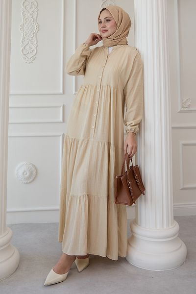 InStyle Rochie lejeră cu nasturi bej sprâncene