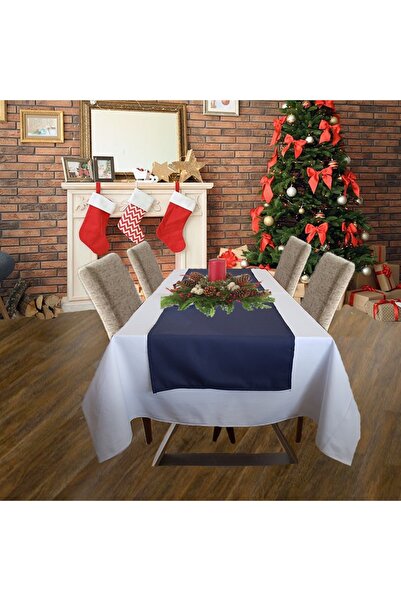 Kotonia Home Set fata de masa alba cu fata de masa albastra uni Kotonia Home ...