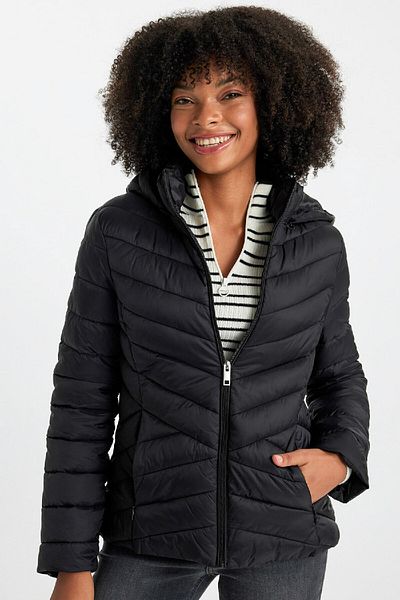 DeFacto Windproof Hooded Puffer Jacket - Water Repellent, Regular Fit B2030Ax24Sp
