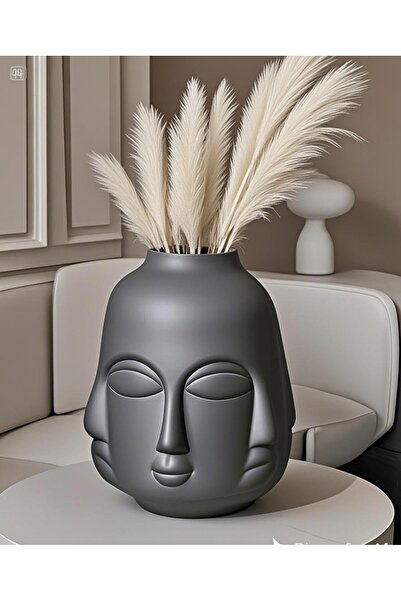 Lui Tasarım Trend Bohem Buddha Vază din ceramică, dimensiune mare XL, 25 cm, gri nurcă