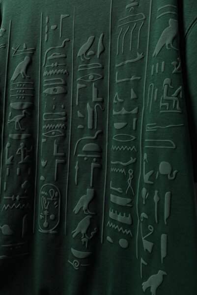 Slatra Чоловічий хакі Eye Of Ra вишивка друк Oversize футболка