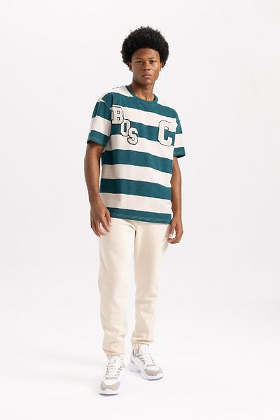 DeFacto Crew Neck Printed Short Sleeve T-Shirt - Fit Standard, A9683Ax23Wn