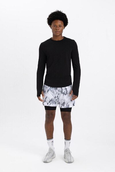 DeFacto Fit Slim Fit Dar Kesim Desenli Cepli Taytlı Dokuma Şort A6981ax23au