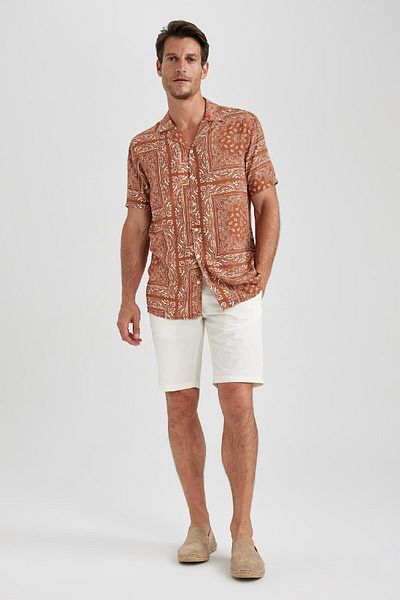DeFacto Modern Fit Apache Collar Short Sleeve Shirt A1914ax23sm