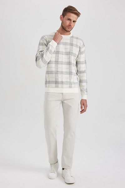 DeFacto Relax Fit Strickpullover mit Rundhalsausschnitt und Muster Y0619az23wn