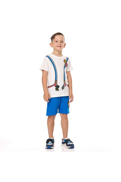 Victor and Jane Junior Boys' 2PC Set – Backpack -Off White and Blue
