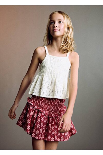 MANGO Kids Minirock mit Volant und Raffung