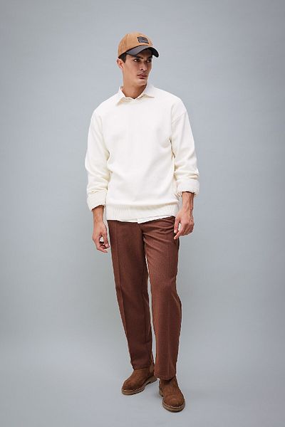 DeFacto Relax Fit Crew Neck Basic Plain Knitwear Svetr A8449Ax23Wn
