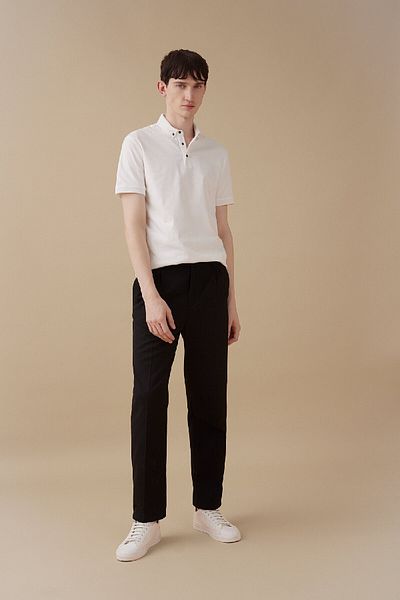 DeFacto Slim Fit Slim Fit κοντομάνικο Basic μονόχρωμο λευκό μπλουζάκι πόλο T5259az24sp