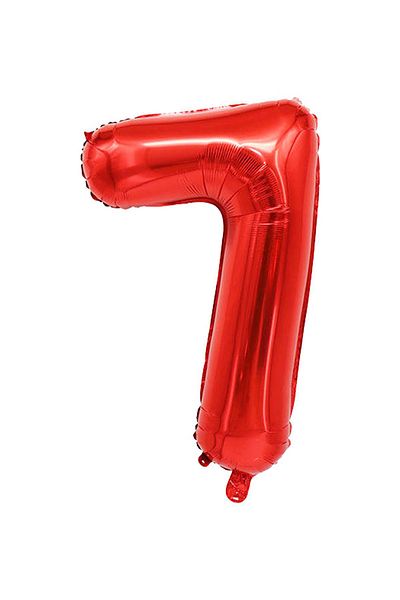 Patladı Gitti 7 أرقام بالون فويل أحمر 34 بوصة 76-82 سم
