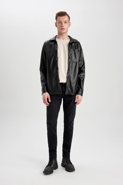 DeFacto Carlo Skinny Fit Ekstra Dar Kalıp Normal Bel Ekstra Dar Paça Siyah Jean Pantolon S2285az24sp