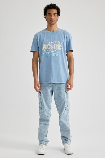 DeFacto Ac/dc Regular Fit - Tricou cu mânecă scurtă cu gât de bicicletă A8752ax23hs