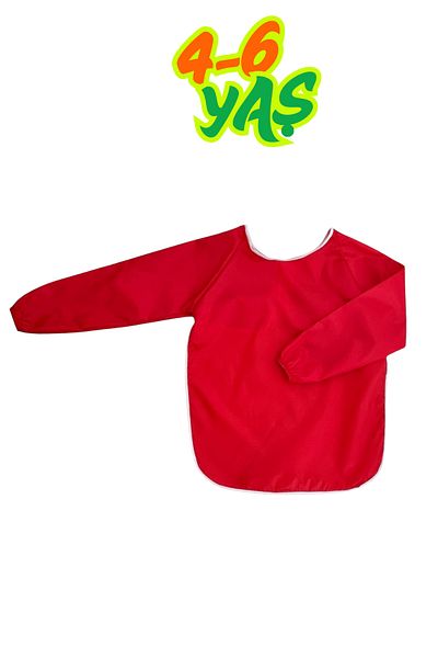FİYPER Red Liquid Proof Painting Apron Size m 4-6 Years