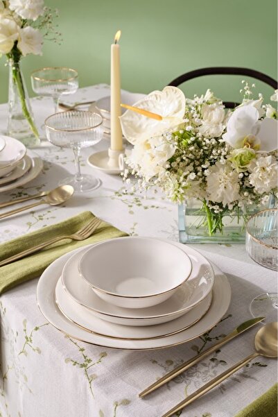 Karaca Elegance Bone Mari 24 Parça 6 Kişilik Porselen Yemek Takımı Gold