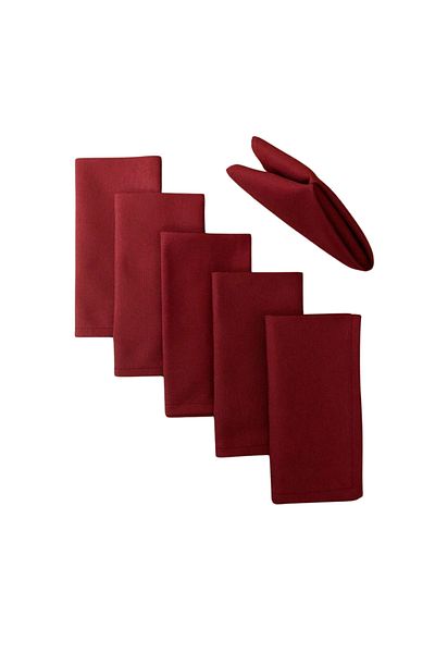 Kotonia Home Set de 10 șervețele de masă - 45x45 cm, satin damasc Deluxe, 100% bumbac, culoare vișinie
