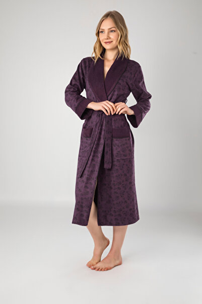 Nuşa Saten Biye Mayer Bukle Bambu Pamuk Bornoz