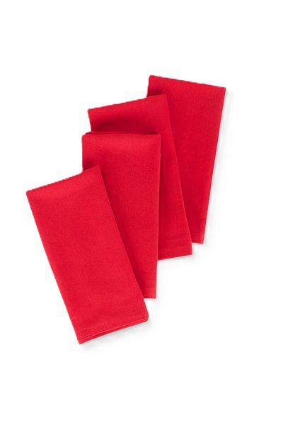 Kotonia Home Set of 10 Kotonia Home Hotel table napkins, 100% cotton, Ranforce, size 35x45 cm, red