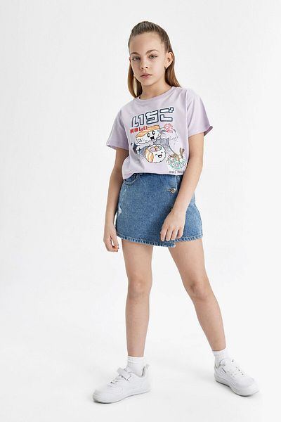 DeFacto Tricou cu mânecă scurtă imprimat pentru fete B5166a824hs