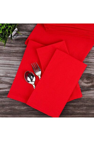 Kotonia Home Set of 10 Kotonia Home Hotel table napkins, 100% cotton, Ranforce, size 35x45 cm, red