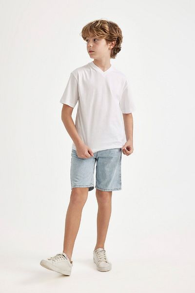 DeFacto Jungen-Jeans Basic Straight Shorts B5764a824sm