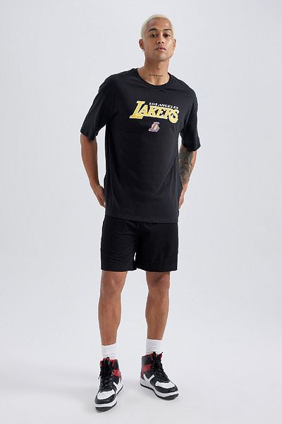 DeFacto Los Angeles Lakers Nba Oversize T-Shirt - Crew Neck, Short Sleeve T7062Az23Au