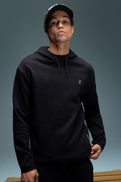 DeFacto Fit Standard Fit Hooded εμπριμέ αθλητικό φούτερ με τσέπες B4372ax24sp