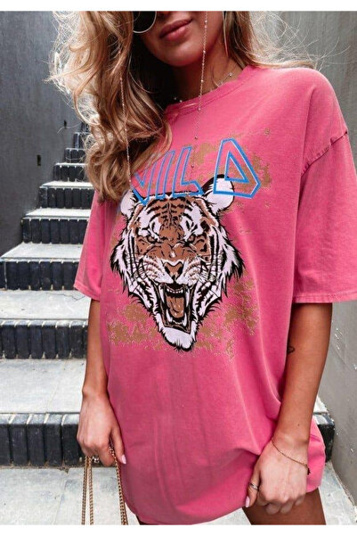 NEWLAKER Rochie tricou cu vopsea cravată, lungă, supradimensionată, cu imprim...