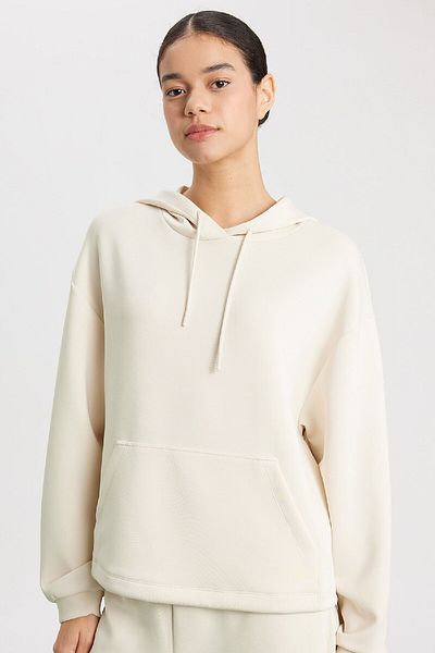 DeFacto Fit Oversize Wide Fit Modal Kapuzenpullover mit Kängurutasche Sportler Sweatshirt B5206ax24sp