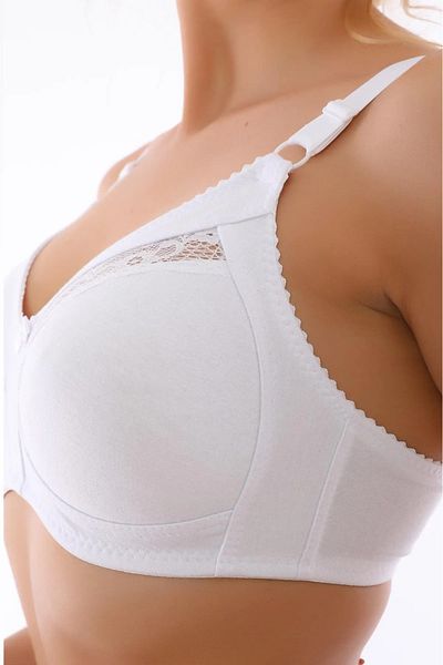 NARIYA Women's Bra Large Size Wide Comfortable Lace Combed Cotton Gathering Wire Free Sponge Free Maternal Bra Bra