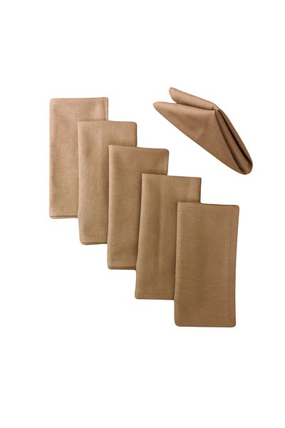 Kotonia Home Set Of 10 Table Napkins - 45x45 Cm, Damask Satin Delux, 100% Cotton, Chocolate