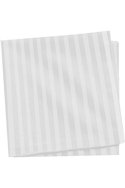 Kotonia Home Set Of 10 Waiter's Napkin, 100% Cotton, Damask Thin Stripes Of 1 Cm, White, Size 55x55 Cm