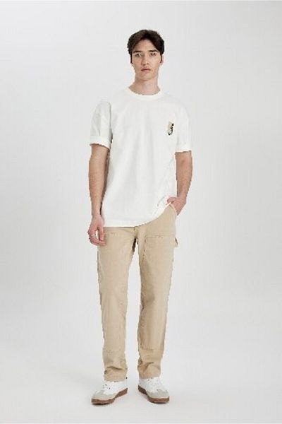 DeFacto Oversize Wide Fit Crew Neck Back Printed Short Sleeve T-Shirt B5813Ax24Sp