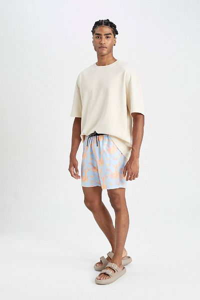 DeFacto Gemusterte kurze Badeshorts mit normaler Passform - B7448AX24HS