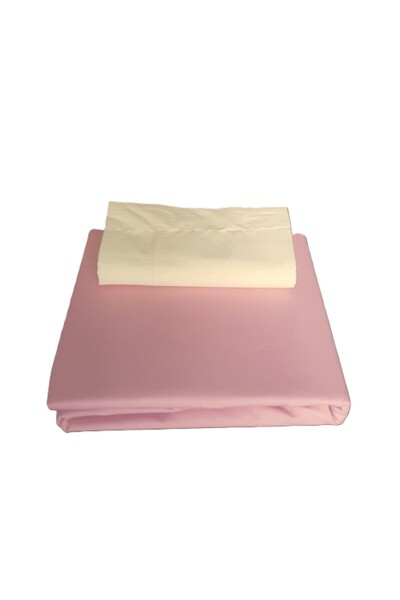 Kotonia Home 3-piece set Deco UNI Ranforce color, 220×240cm and 2 pillowcases 50×70cm, cotton, powder pink&ivory