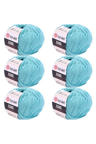 Yarnart Jeans 6-Piece Hand Knitting Yarn Set, Soft Textured, Baby Friendly, Cardigan, Amigurumi