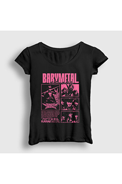 Presmono Kadın Siyah Kawaii Müzik Babymetal T-Shirt 527418tt