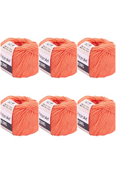 Yarnart Jeans 6-Piece Hand Knitting Yarn Set, Soft Textured, Baby Friendly, Cardigan, Amigurumi