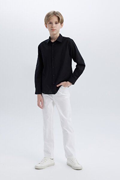DeFacto Erkek Çocuk Lacivert Düz Paça Gabardin Basic Düz Pantolon X4224a624sm
