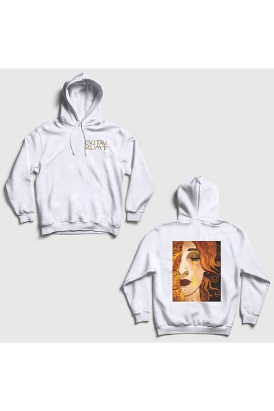Presmono Φούτερ με κουκούλα Unisex White Golden Tears Freya Gustav Klimt 527263 ττ